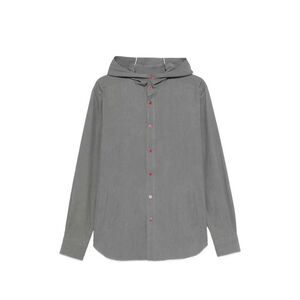 Kiton Men Hooded Button-Up Shirt